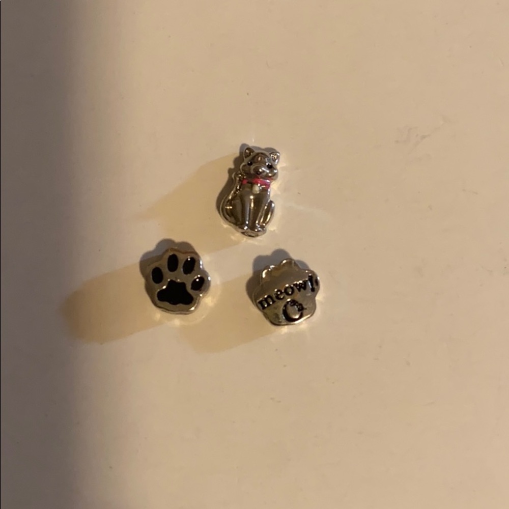 Origami Owl Girl Cat & Paws Charms